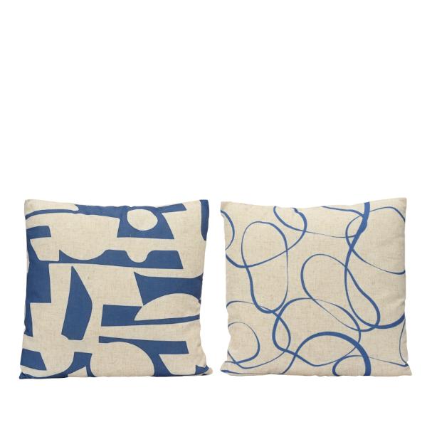 Polyester Cushion White/Blue