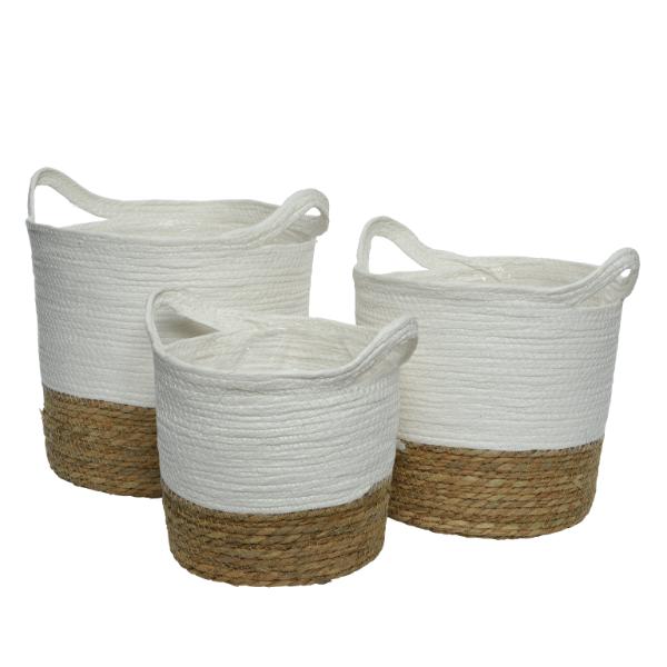 Round Planter Sea Grass With Handles