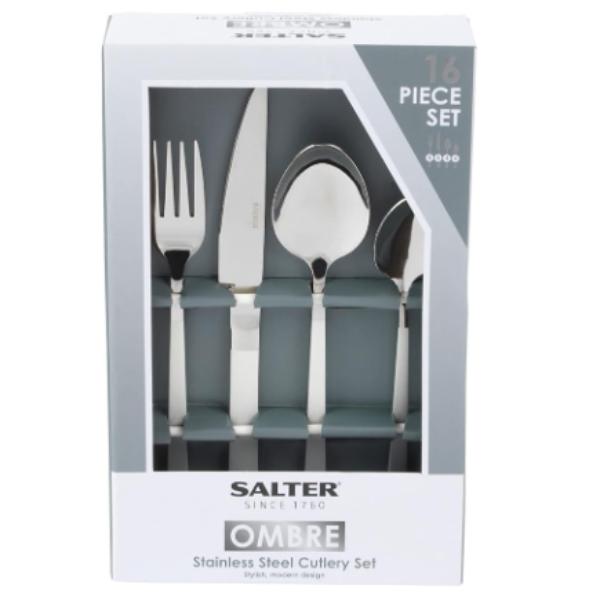 Salter Light Grey Ombre 16Pc Cutlery Set