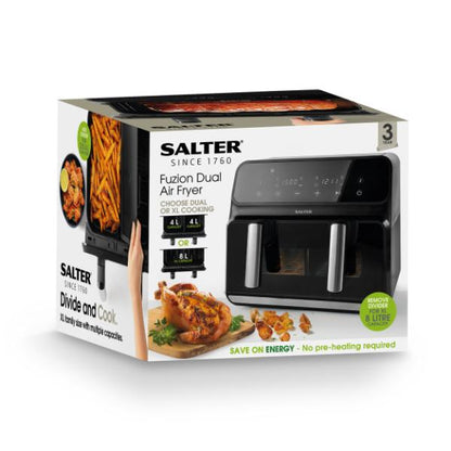 Salter 8L Dual Air Fryer W/ Removable Divider