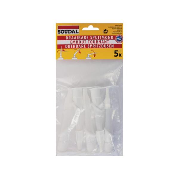 5 Pack Twisty Nozzels For Silicone Tubes White