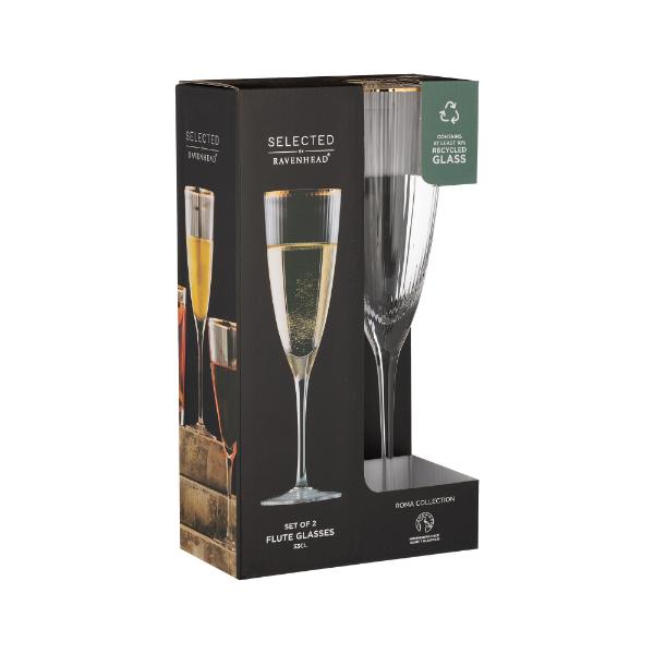 Ravenhead Roma Flute Glasses Set Of 2 33Cl