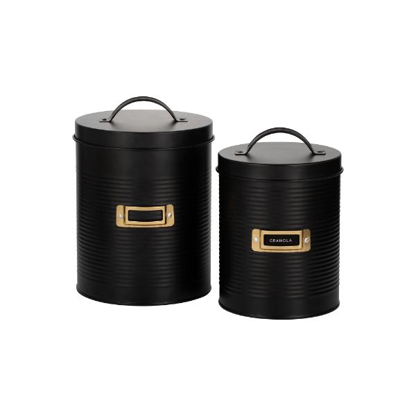 Typhoon Set Of 2 Otto Black Storage Canisters