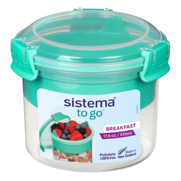 Sistema Breakfast To Go - Clear with Coloured Clips