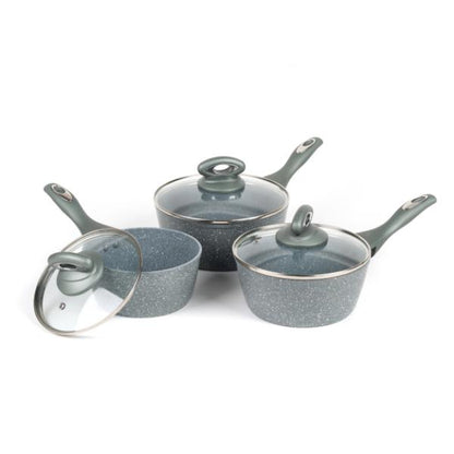 Salter Marblestone 4pc Pan Set Grey