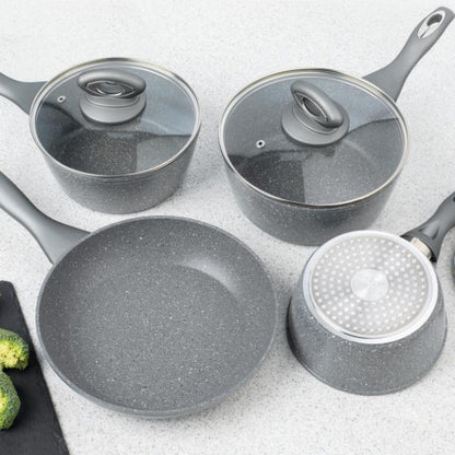 Salter Marblestone 4pc Pan Set Grey