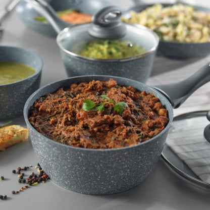 Salter Marblestone 4pc Pan Set Grey