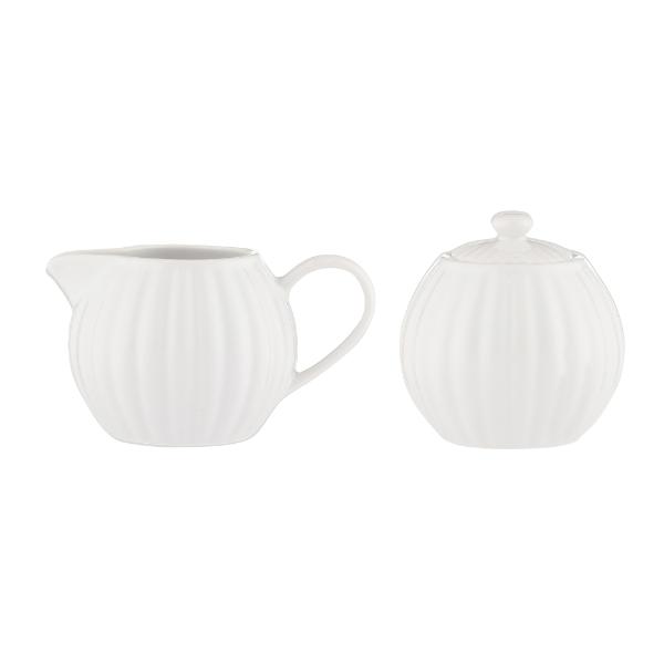 P&amp;K Luxe Milk Jug &amp; Sugar Bowl White