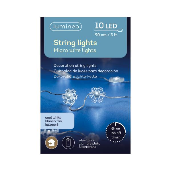 Christmas Micro LED Deco String Lights Battery Operated Indoor
