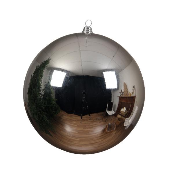 Christmas Shatterproof Silver 25 Cm Bauble