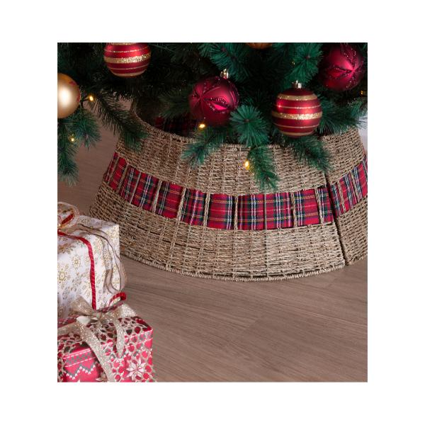 Christmas Tree Skirt With Plaid 28Cm