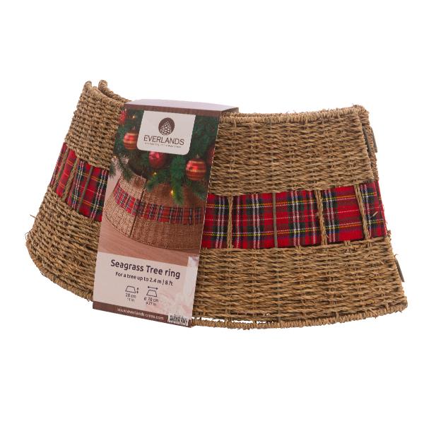 Christmas Tree Skirt With Plaid 28Cm