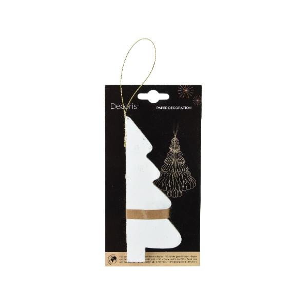Christmas Tree Paper Magnet Closure White 15Cm