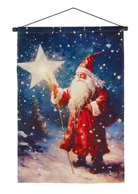 Premier Decorations Battery Operated St Nicholas With Star Fabric Banner Christmas Decoration 60 x 40cm