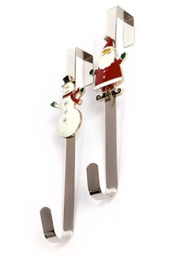Premier Decorations Santa/ Snowman Wreath Hanger 2 Assorted Designs 38cm