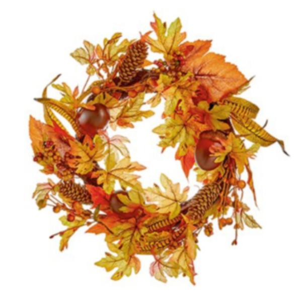 50cm Autumnal Wreath with Acorns