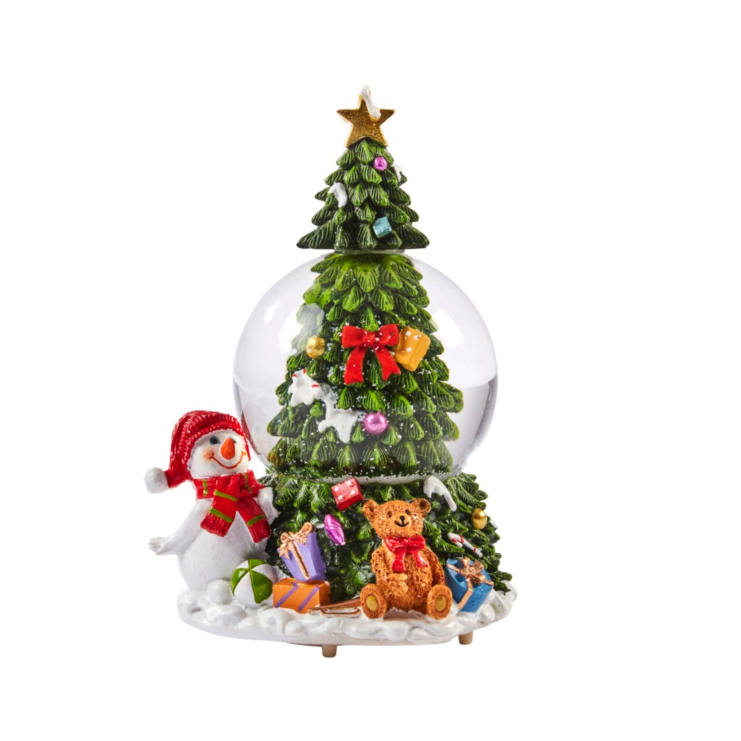 Three Kings 10cm Musical Tree Spin Snow Spheres 21cm