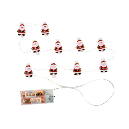 Three Kings 10 ClipCard Santa String Lights