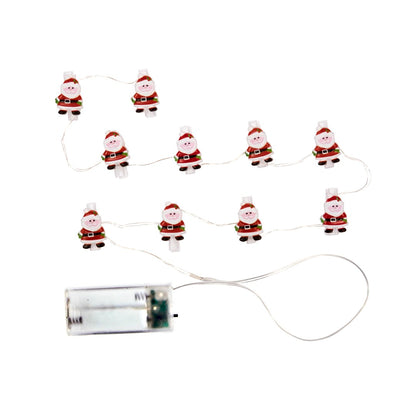 Three Kings 10 ClipCard Santa String Lights