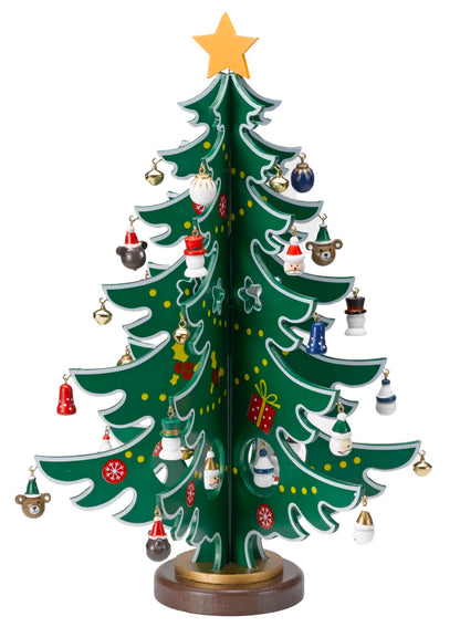 Three Kings Christmas Craft Tree with decorations  Green