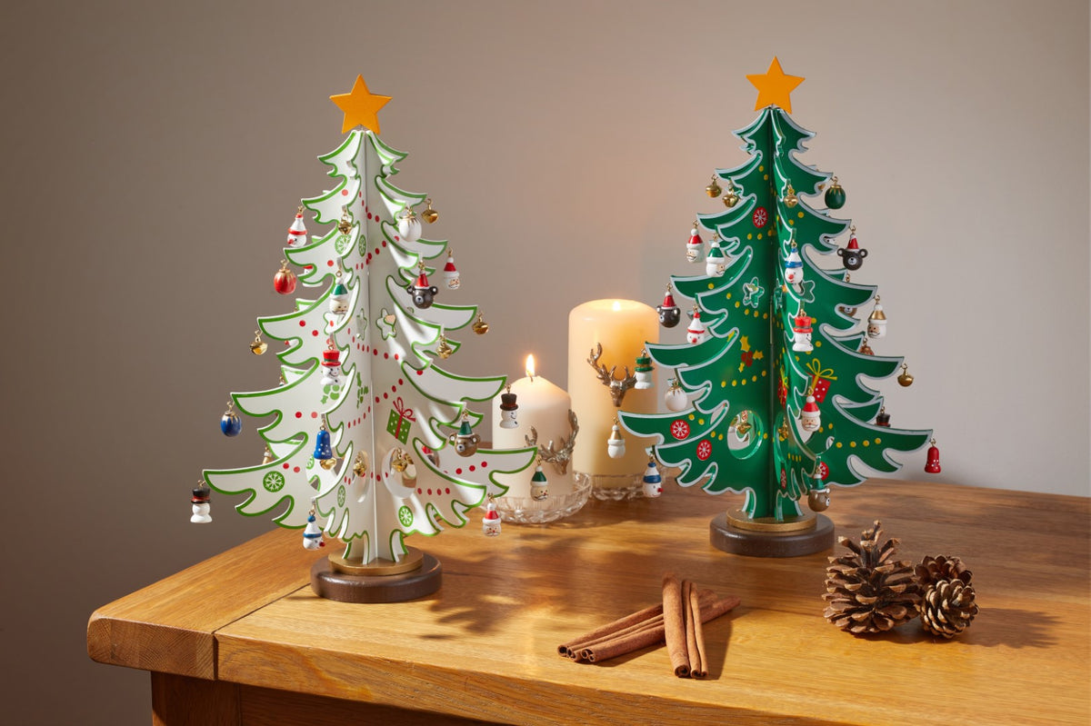 Three Kings Christmas Craft Tree with decorations  Green