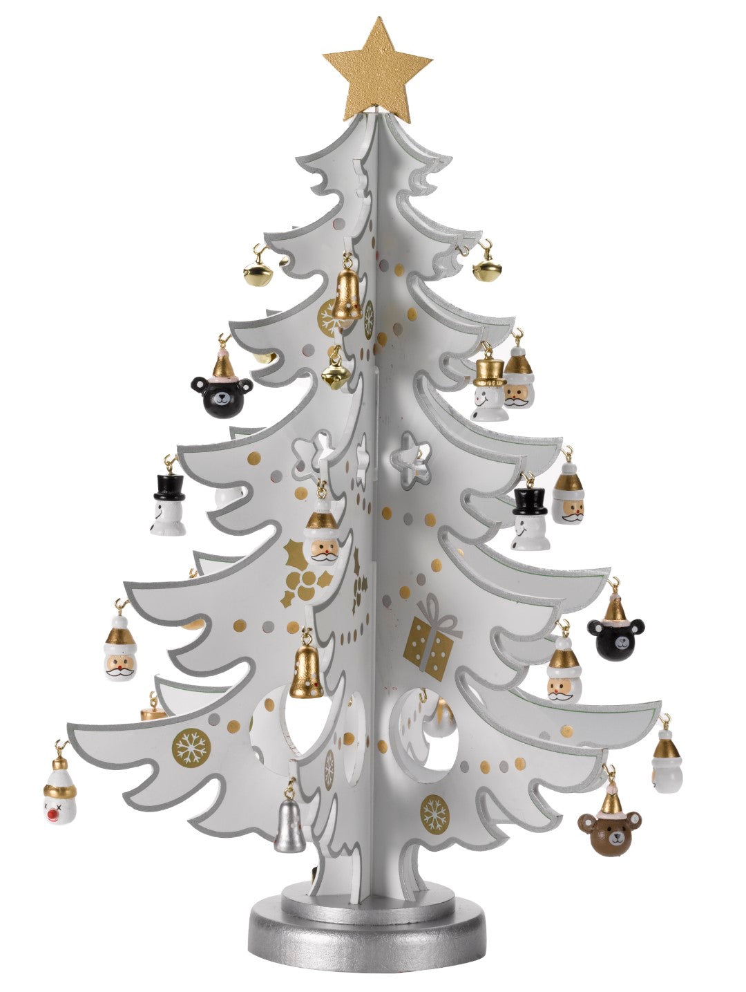 Three Kings Christmas Craft Tree with decorations  Silver