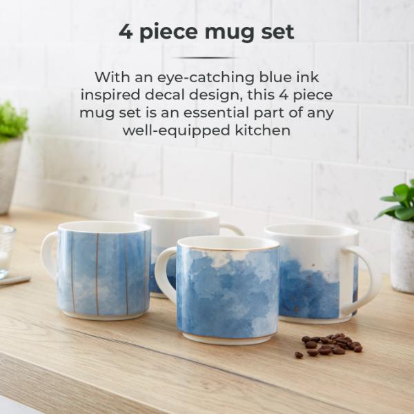 Tower Ink Mug Blue Set of 4