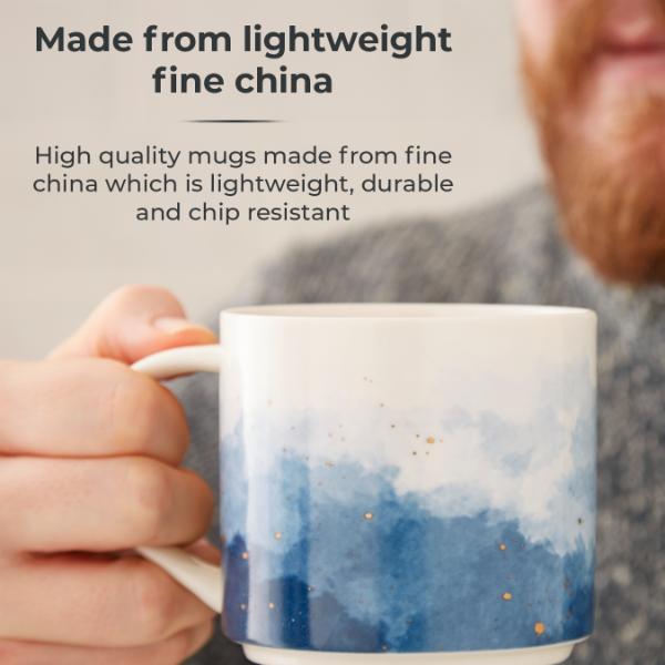 Tower Ink Mug Blue Set of 4