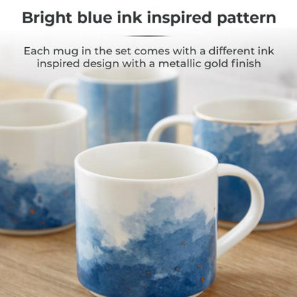 Tower Ink Mug Blue Set of 4