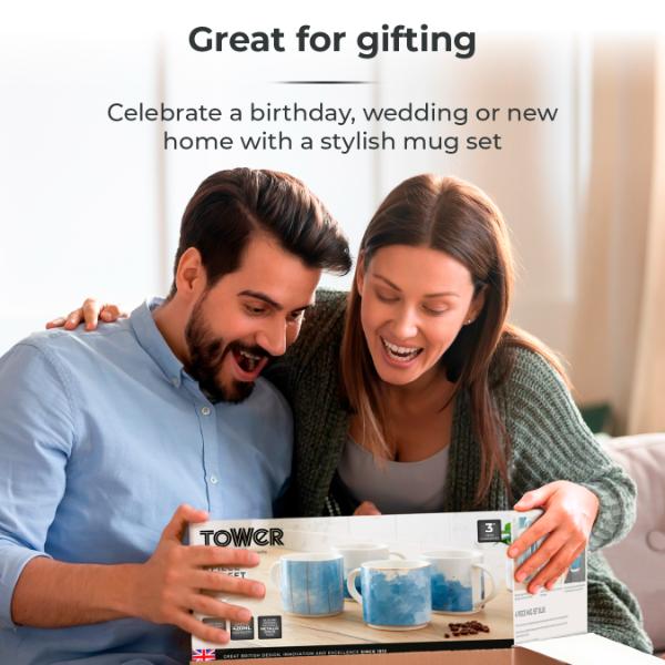 Tower Ink Mug Blue Set of 4