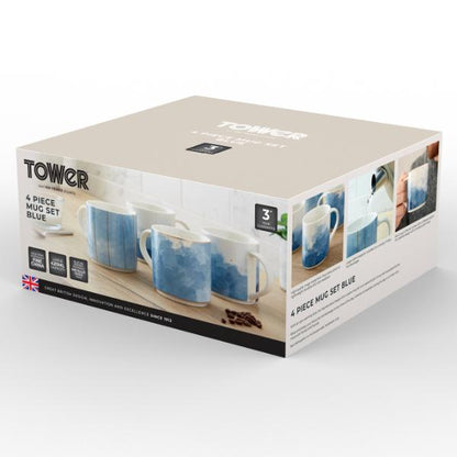 Tower Ink Mug Blue Set of 4