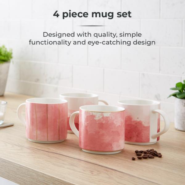 Tower Ink Mug Pink Set of 4