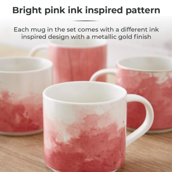 Tower Ink Mug Pink Set of 4