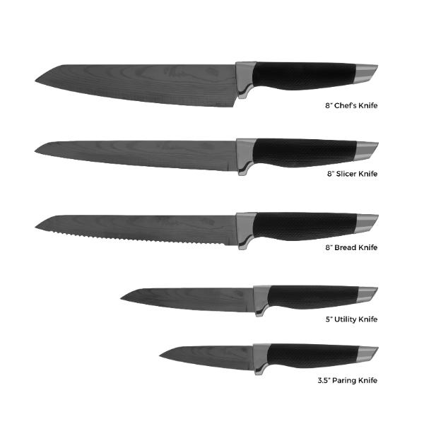 Tower Damascus Knife Set of 5