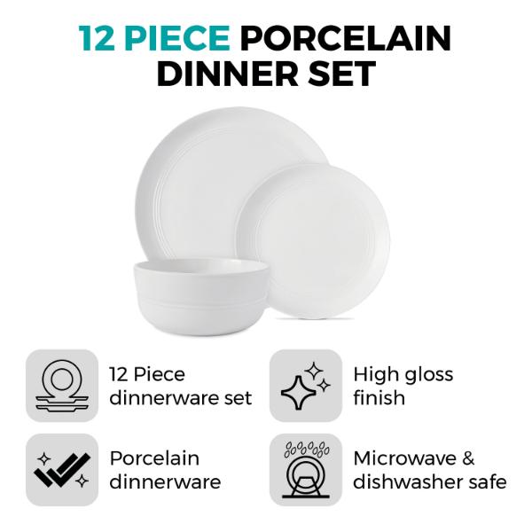 Tower 12 Piece Dinnerware Set