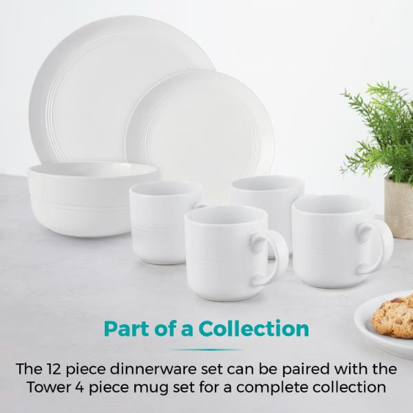 Tower 12 Piece Dinnerware Set