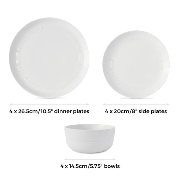 Tower 12 Piece Dinnerware Set