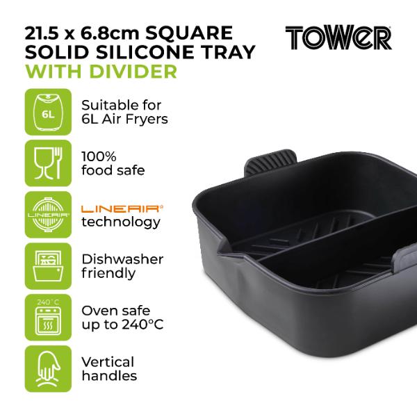 Tower Square Solid Tray With Divider