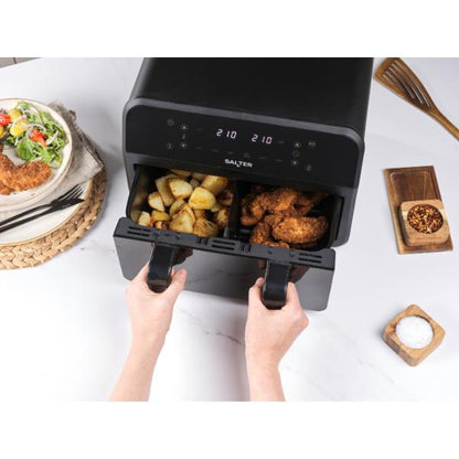 Salter EK5872 Dual Air Fryer With Divider 7L