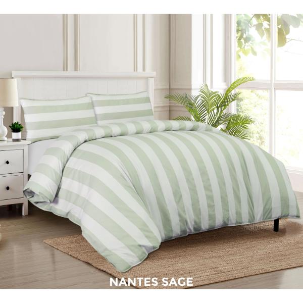 Nantes Sage Duvet Cover King Size King Size