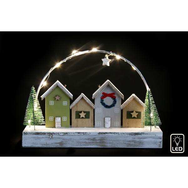 Festive LED Christmas Scene House Decoration 25Cm