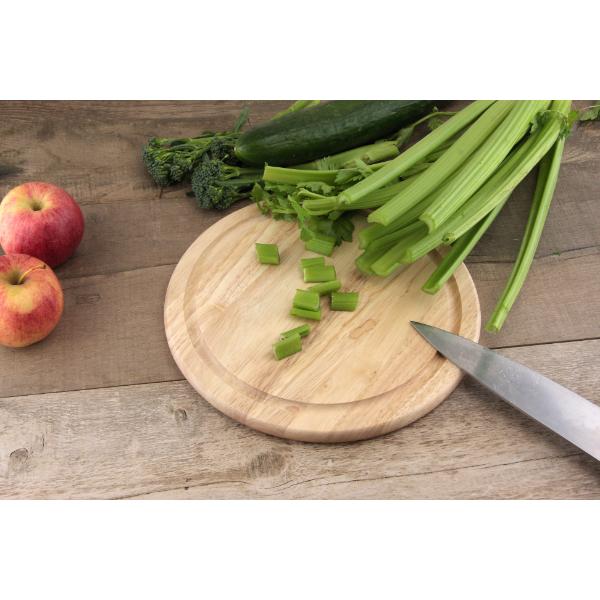 Rubberwood Round Bread Board -  25cm