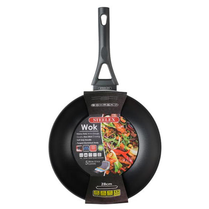 Steelex Wok Non Stick With Induction 28Cm