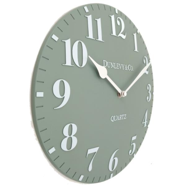 Dunlevy Luna Clock 12&quot; Sage Green