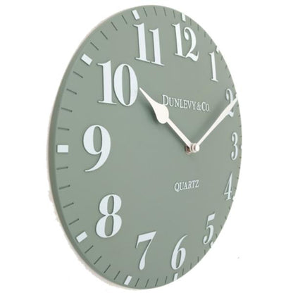 Dunlevy Luna Clock 12&quot; Sage Green