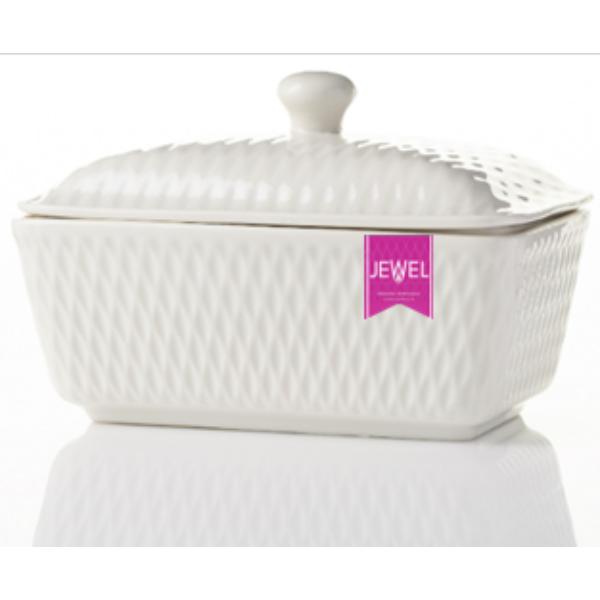 Butterdish &amp; Lid Jewel White Tableware