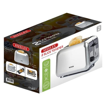 Steelex 2 Slice Toaster 750W Stainless Steel