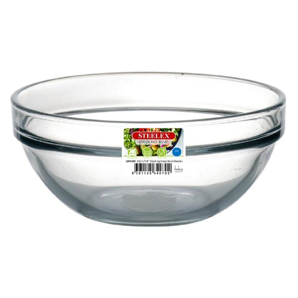 Steelex Glass Stacking Bowl 9&quot; 23cm