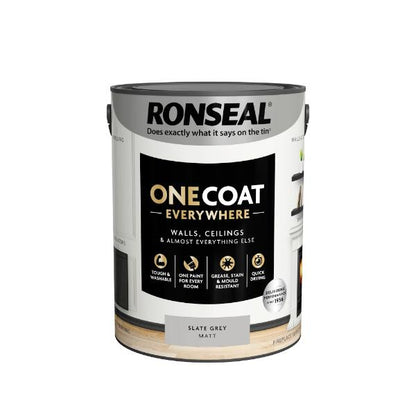 Ronseal One Coat Everywhere Paint Slate Grey Matt 5L