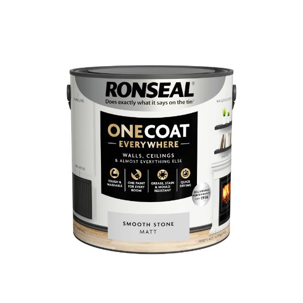 Ronseal One Coat Everywhere Paint Smooth Stone Matt 2.5L